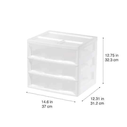 IRIS 13" Clear Tabletop Storage Drawers